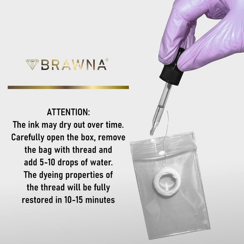 BRAWNA 2 Pack Pro Inked PMU Mapping String for Brow and Lip Measuring - Yellow White (30 Meters Each)