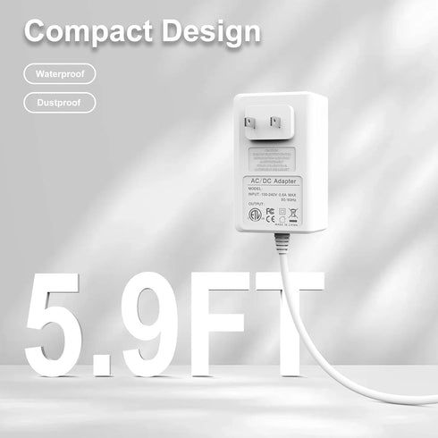 Charger Replacement for Hatch Restore 2 Sunrise Alarm Clock, White AC Adapter 5.9FT Power Cord