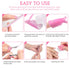 MORGLES Nail Polish Remover Clips Kit, 10 Pcs Nail Clips, 300 Pcs Cotton Pads, Glass Shiner, Cuticle Pusher