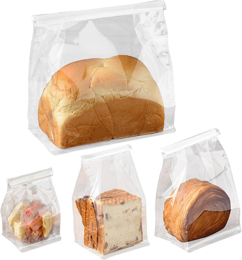 Roppolo 50 Pcs Bread Bags for Homemade Breads, 5.1 Inch Clear Bakery Bags