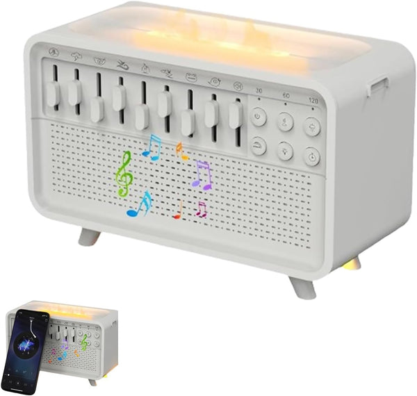 uphrgmd Noise Humidifier, White Sleep Sound Machine with 200ml Water Tank, 8 Soothing