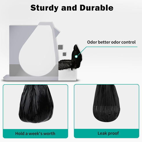 X5 X5 (50 Trash Bags Compatible with Popur Litter Box - with Elastic Band, Thickened Design for Popur Self-Cleaning Cat