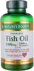 Nature's Bounty Fish Oil 2400 mg Double Strength - Odorless 90 Softgels (Pack of 3)