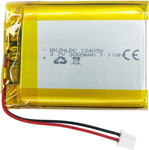 DC 3.7V 3000mAh 124050 Rechargeable Polymer Lithium Battery for DIY 3.7-5V Electronic Products