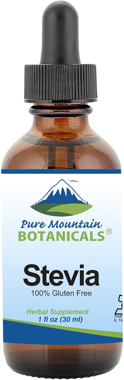 Pure Mountain Botanicals Liquid Stevia Drops, Natural Sugar Free Sweetener, Ideal for Keto and Vegan Diet