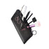 patu Zipper Mesh Bags, Long Case, 5 Pieces, Black Travel Toiletry Kit Set, Beauty Makeup Cosmetic Accessories Organizer
