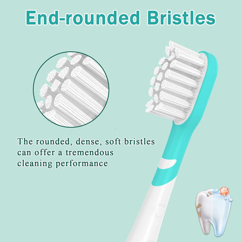 Kids Toothbrush Heads Compatible with Electric Philips Sonicare Handle, 8 Pack Green for Ages 3-7, Mini Brush Heads