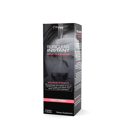 Wellgenix Puriclean Instant Max Cleanser, 5X Stronger Fast Acting Powder, Fruit Punch Flavor, 1 Packet