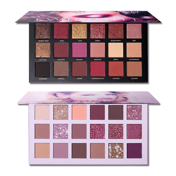 CHARMCODE 2Pcs Twilight Dusk + Aromas Nude Eyeshadow Palette Makeup Set - Highly Pigmented Blending Powder