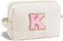 Initial Makeup Bag, Personalized Cosmetic Bag for Women, Monogrammed Travel Toiletry Bag, K