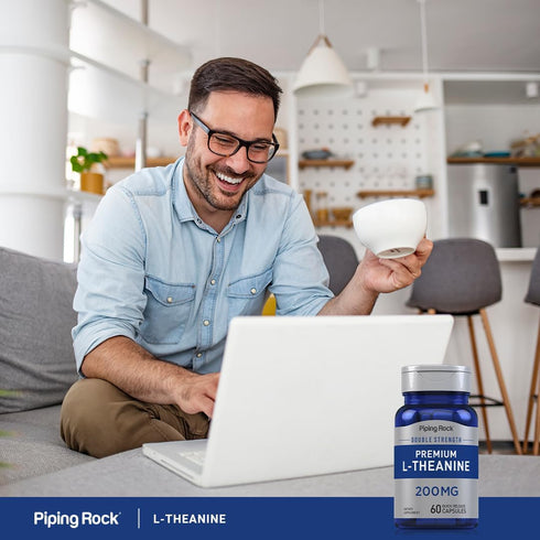 Piping Rock 200mg L Theanine Capsules | 60 Count | Non-GMO & Gluten Free Supplement