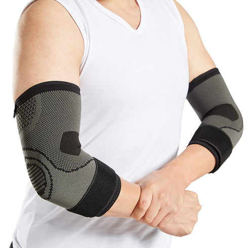 Bodyprox Elbow Brace with Strap for Tendonitis, 2 Pack Tennis Elbow Compression Sleeves for Golf Elbow Treatment