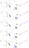 AQWANO 5 Pack Blue Light Blocking Computer Reading Glasses, Clear Frame Rimless Readers Anti Glare Filter for Women