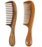 Louise Maelys 2pcs Wooden Hair Comb, Wide Tooth and Fine Tooth Detangling Sandalwood Combs