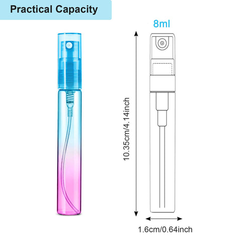 Patelai 18 Pieces Mini Perfume Spray Bottles, 8 ml Atomizer Portable Travel Mister in Colorful Glass