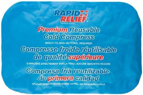 Rapid Relief Large Reusable Gel Cold Compress - Comfortable Flex Ice Packs for Body Pain Relief 8” x 12” Large
