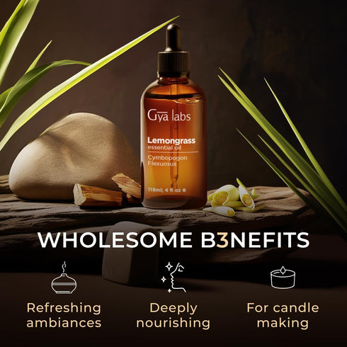 Set Set 2x4 oz Lemongrass Essential Oil for Diffuser & Eucalyptus Essential Oil for Diffuser - Aromatherapy Grade