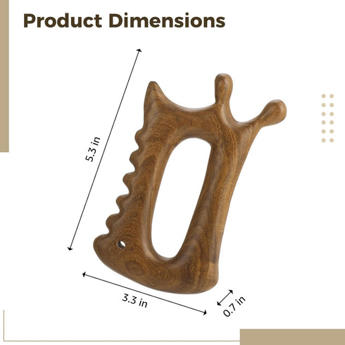 Wooden Gua Sha Massage Tool for Face and Body, Acupressure Massager with Ergonomic Grip, Gua Sha Style Muscle Scraper