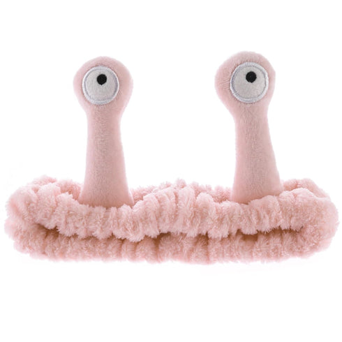 Spa Headband Facial Makeup Head Band, Microfiber Coral Fleece Snail Cartoon Hair Accessories for Washing Face (Pink)