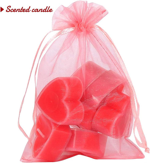 YQL 100PCS Blush Pink Organza Bags 4x6, Mesh Gift Favor Bags, Jewelry Pouches, Wedding Party Valentine Gift