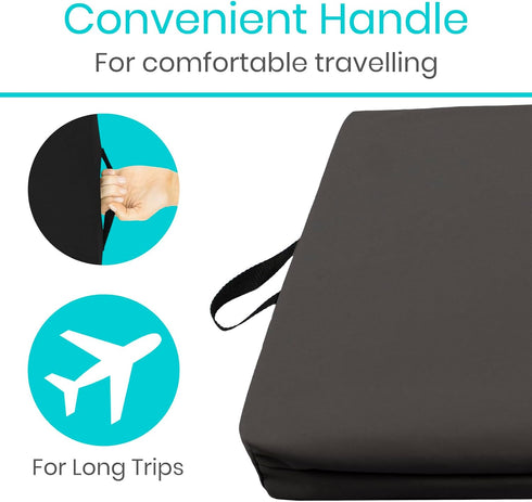 Vive Wheelchair Cushion - Waterproof Seat Pad for Coccyx, Sciatica & Tailbone Pain Relief (20'' x 18'' x 2'')