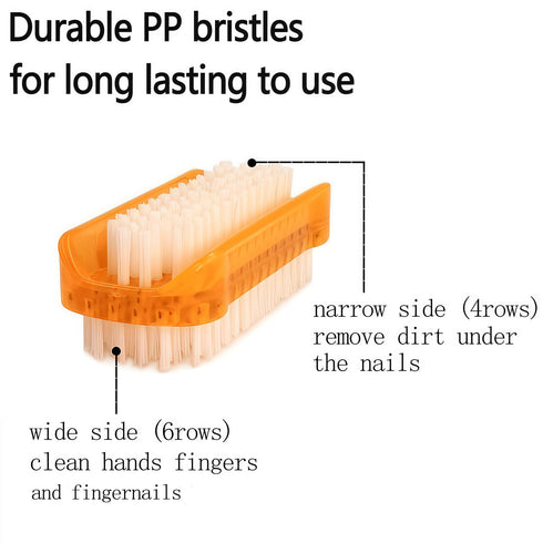 Nail Brush Two Sided Hand Fingernail Scrub Brushes - Soft Stiff Bristles for Cleaning Nails and Toes, 4 PCS