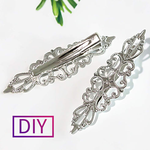 Single Prong Alligator Hairpins, 100 Pieces Silver Metal Curl Crocodile Hair Clips, 39mm for Hair Care Salon DIY Craft