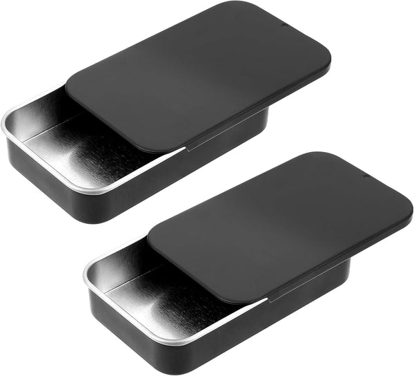 2 Pack Dental Floss Portable Case, Refillable Glide Floss Storage Container for Travel, Black