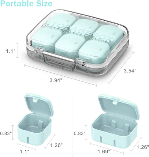 SOFISO 4/6 Grid Free Assembly Travel Pill Organizer, Portable Waterproof Case for Daily Medication Carry for Vitamins,