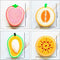 WishLotus 4Pcs Dish Cleaning Sponges, Cute Fruit-Shape Thickened Kitchen Sponge, Multifunctional Wipe for Dishes