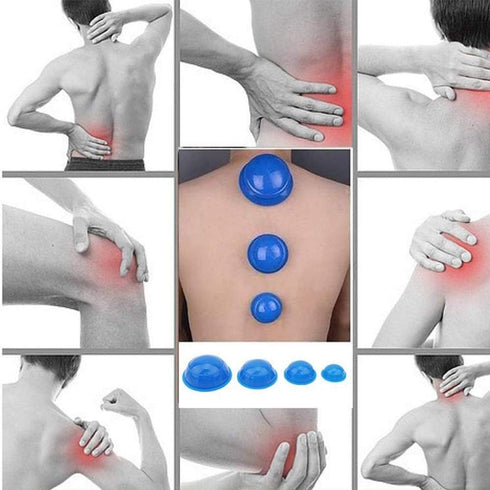 12 Pcs Silicone Massage Cupping Set - Vacuum Cupping Therapy for Pain Relief, Muscle Relaxation, Professional Body