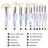 Kingtree Crystal Makeup Brush Set, 10PCS Sparkling Premium Brushes for Foundation, Blush, Concealer, Eyeshadow for Women