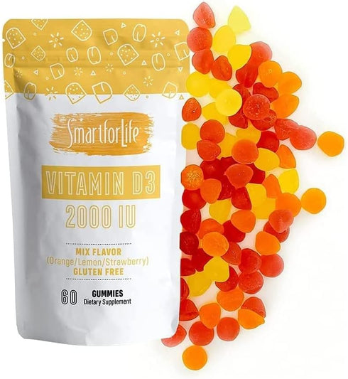 Smart for Life Vitamin D3 Gummies - High Absorption Vitamin D3 for Immune Support & Bone Strength - 60 Count