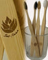 Sofi's Cute Corner Bamboo Toothbrushes, Soft Charcoal Bristles 4 Pcs, Eco Friendly Dental Floss Pick, Charcoal Thread