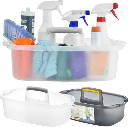 Haundry Large Cleaning Caddy with Handle, Sturdy Organizer Basket for Household Cleaning Supplies