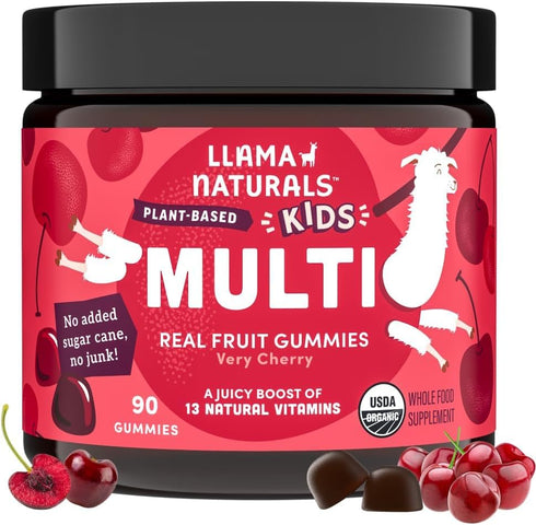 Llama Naturals Kids Multivitamin Gummies | Real Fruit, No Added Sugar Cane