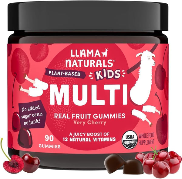 Llama Naturals Kids Multivitamin Gummies | Real Fruit, No Added Sugar Cane