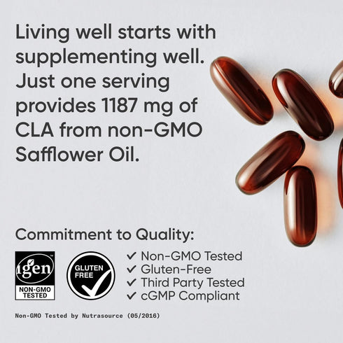 Sports Research CLA 1250mg - 90 Softgels, Active Conjugated Linoleic Acid for Men and Women, Non-GMO, Soy & Gluten Free