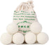 Organic XL Wool Dryer Balls, 6-Pack, Reusable Natural Fabric Softener, Reduces Wrinkles