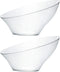 PLASTICPRO Disposable Angled Plastic Bowls, Medium Round Serving Bowl, Clear Pack of 4 for Parties