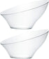 PLASTICPRO Disposable Angled Plastic Bowls, Medium Round Serving Bowl, Clear Pack of 4 for Parties