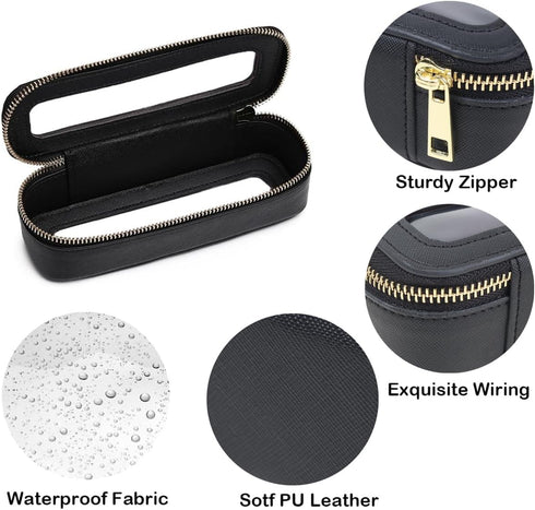 Clear Makeup Brush Bag, Small Holder Travel Makeup Bag for Purse, Mini TSA Approved Cosmetic Brush Case, Portable