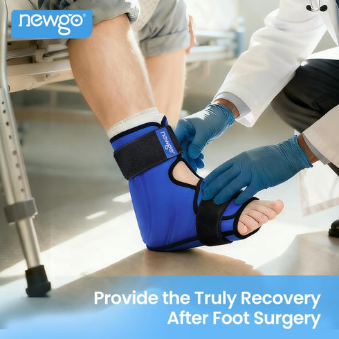 Pack Pack NEWGO Ice Foot Ankle Ice Wrap for Plantar Fasciitis, Foot Surgery Recovery, Hot Cold Therapy Ice Boot Foot