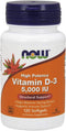 NOW Vitamin D-3 5,000 IU, 120 Softgels