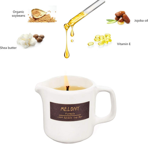 MELONY Soy Massage Oil Candle, Coconut, 2.82 OZ/80G for Intensive Skin Treatment
