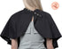 PERFEHAIR Short Makeup Comb Out Cape - Makeup Salon Artist Hair Styling Cutting Barber Cape Apron Bib for Clients, Black