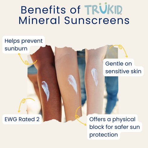 TruKid Eczema Mineral Sunscreen SPF 30, All Natural Kids & Baby, Non-Toxic Zinc Oxide, Travel Size 3.4oz