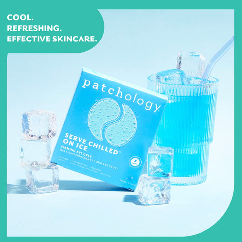 Patchology Iced Cooling Under Eye Mask Patches with Peptides, Cloudberry Oil, Bakuchiol, 5 Pair