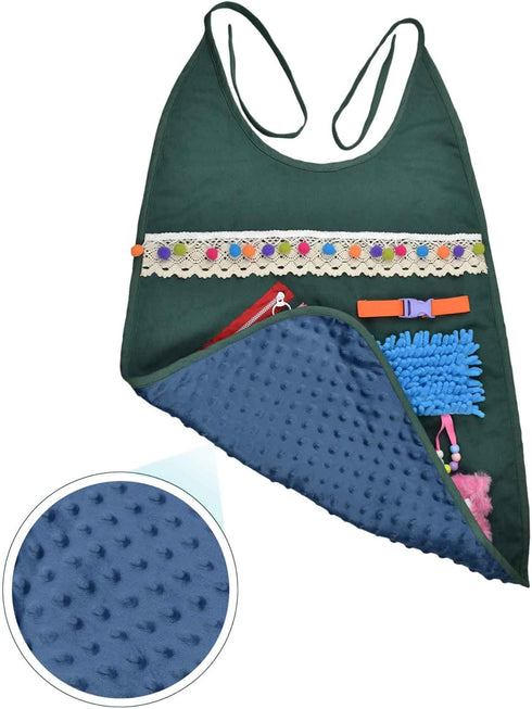 welsoon Fidget Blanket for Elderly Dementia Alzheimers Therapy Activity Apron Anxiety Relief Solutions Memory Loss