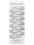 Heliums 2 Inch Snap Clips, Silver Gray Metal Hair Barrettes for Women, Thin Hair and Kids - 12 Count